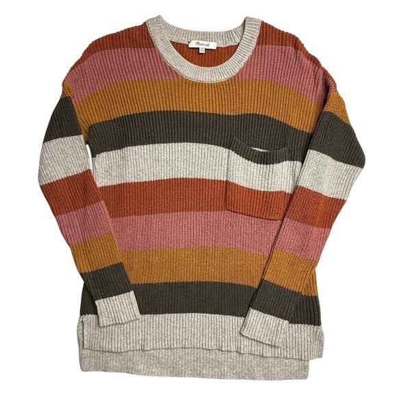 Madewell Thompson Rainbow Stripe Pocket Pullover Sweater - Picture 2 of 7